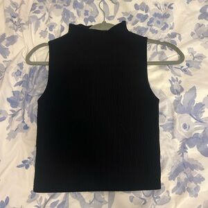 Abound Black Sleeveless Ribbed Top
